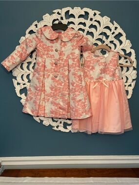 Blueberi boulevard 2 piece dress and matching coat dress set